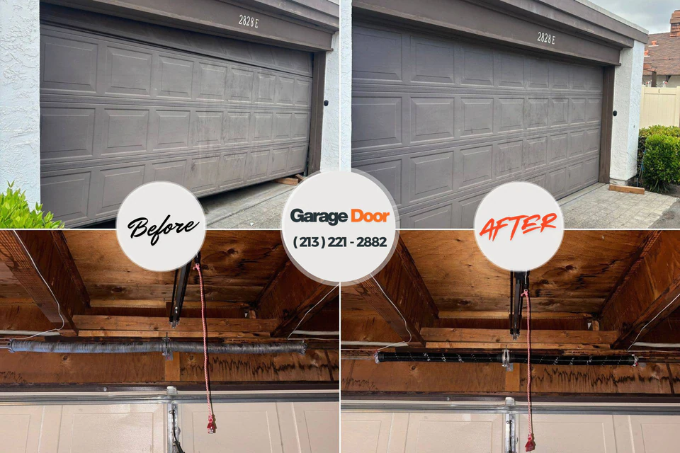 Before and after: garage door repair Sharpsville, PA